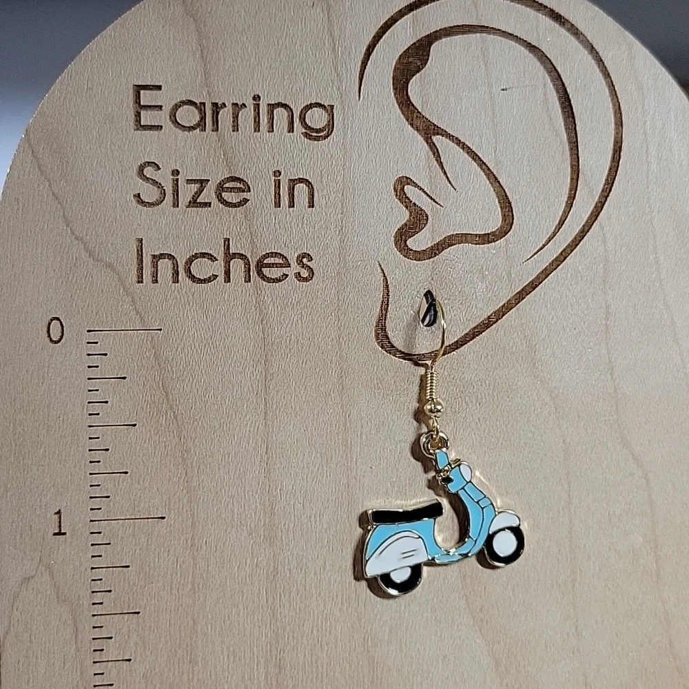 Vespa Moped Drop Earrings - Picture 4 of 5